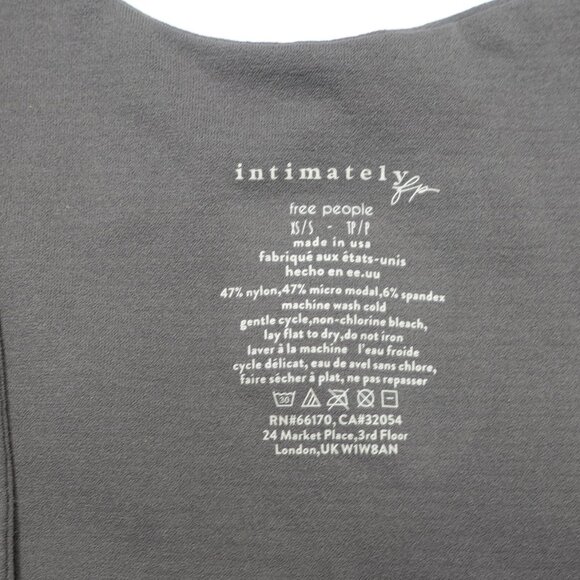 Free People Intimately deep scoop neck Top women Dark grey color size XS S New - Picture 2 of 6